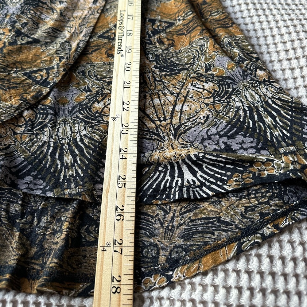 Free People Nouveau Drape Abstract Lace Sleeve Top Womens Small Brown Neutral - Picture 6 of 9